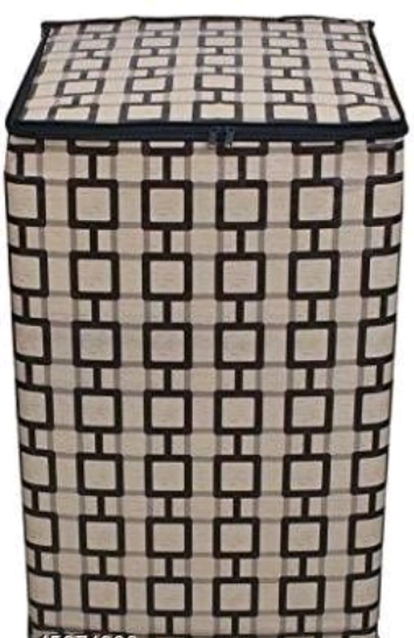 DREAM CURE Portable Washing Machine Brown Color Printed PVC Cover,Top Load Waher Dryer Cover Water Proof , Full Automatic /Wheel Washing Machine Cover For 6 Kg Cover - Grey